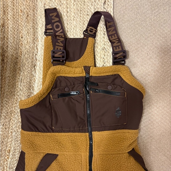 Free People Hit the Slopes High Pile Fleece Snow Bibs - Picture 4 of 6